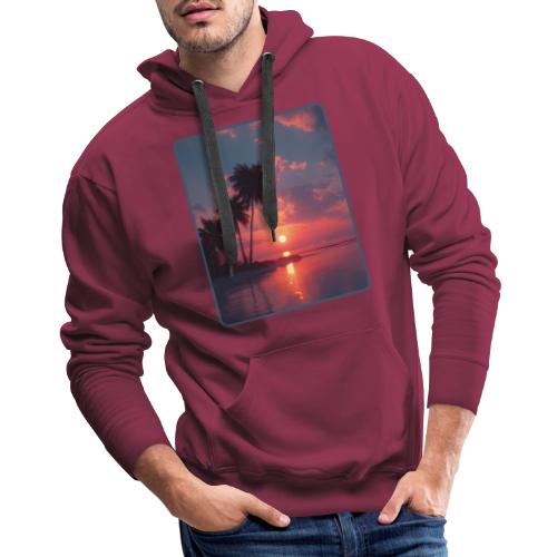 Tropical Sunset Ocean Reflection Design - Men's Premium Hoodie