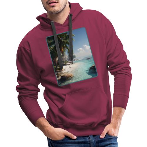 Tropical Beach Paradise Palm Design - Men's Premium Hoodie