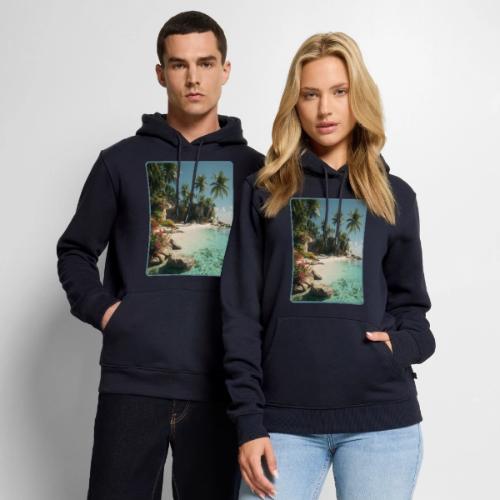 Serene Tropical Beach Floral Design - Men's Premium Hoodie