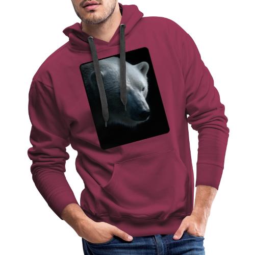 Polar Bear Close-Up Wildlife Design - Men's Premium Hoodie
