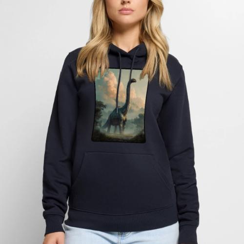 Brachiosaurus Prehistoric Scene Design - Men's Premium Hoodie