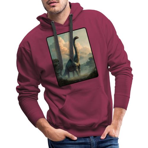 Brachiosaurus Prehistoric Scene Design - Men's Premium Hoodie