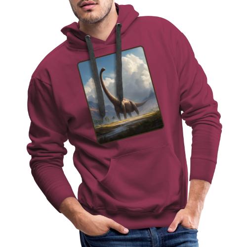 Brachiosaurus Valley Landscape Design - Men's Premium Hoodie