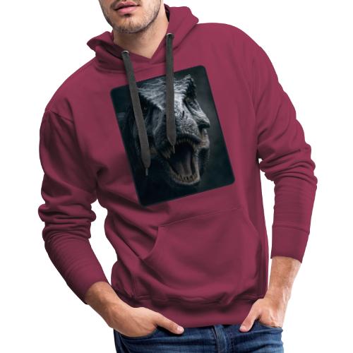 T Rex Cinematic Close-Up Design - Men's Premium Hoodie