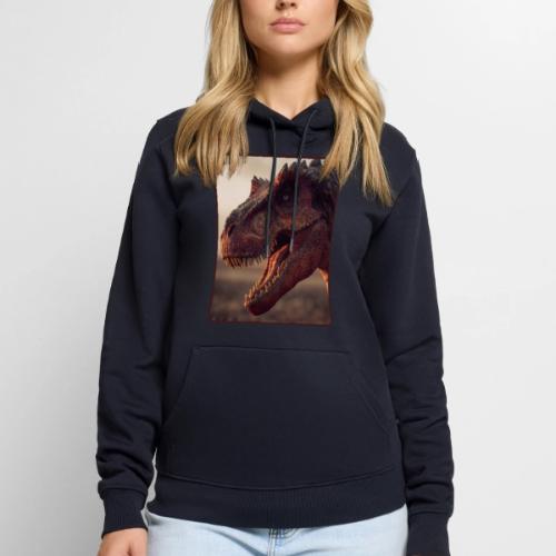T Rex Roaring Close-Up Design - Men's Premium Hoodie