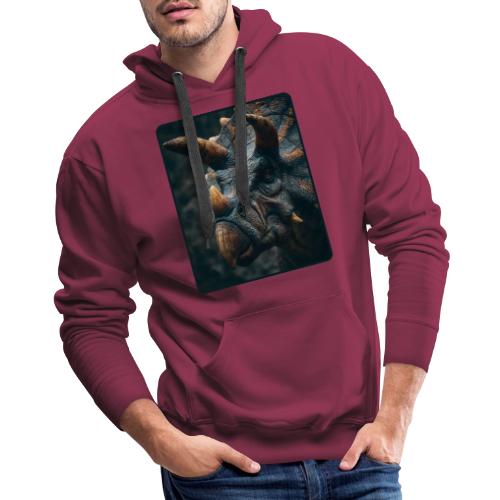 Triceratops Detailed Portrait Design - Men's Premium Hoodie