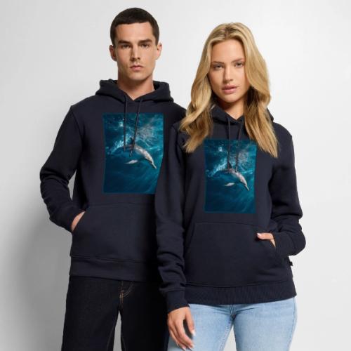 Dolphin Sunlit Ocean Serenity Design - Men's Premium Hoodie
