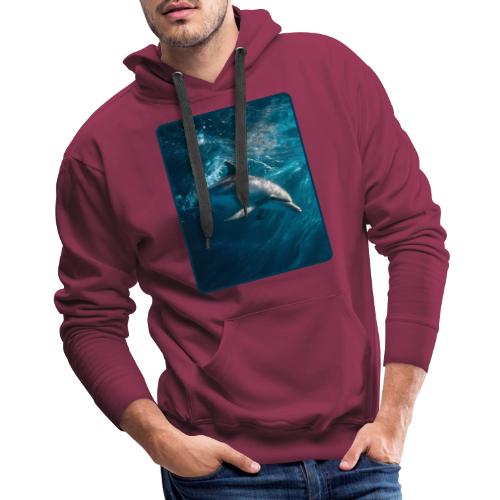 Dolphin Sunlit Ocean Serenity Design - Men's Premium Hoodie