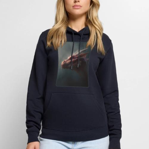 Red Dragon Fog Portrait Design - Men's Premium Hoodie
