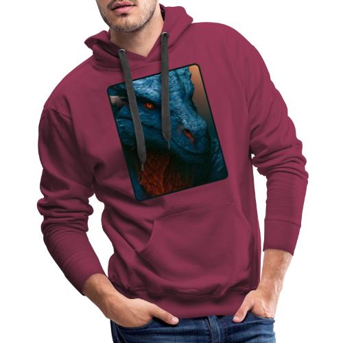 Turquoise Dragon Fire Eye Design - Men's Premium Hoodie