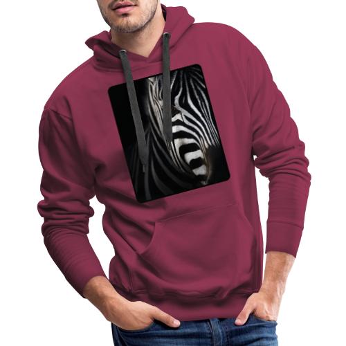 Zebra High Contrast Portrait Design - Men's Premium Hoodie