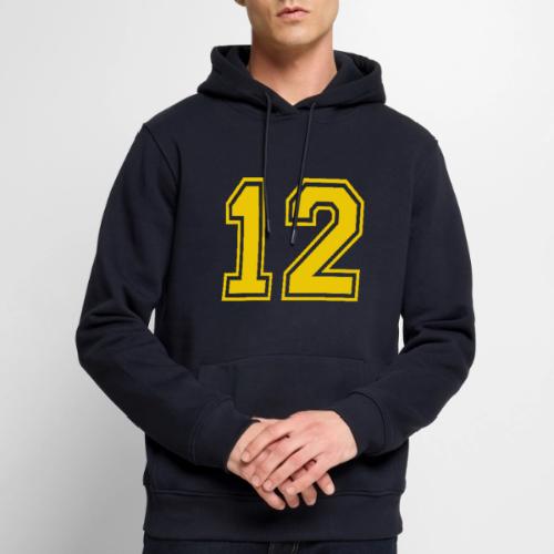 Number 12 in a classic athletic collegiate font - Men's Premium Hoodie