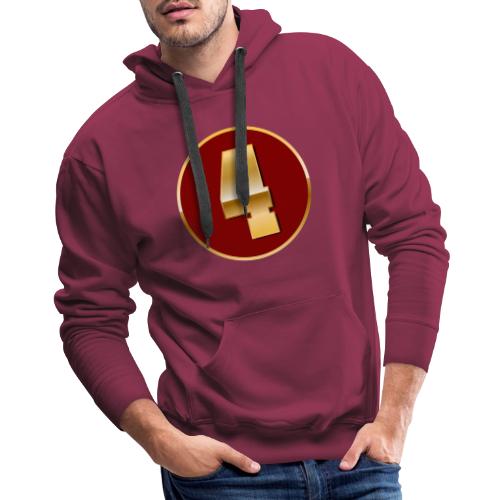 Number 4 in Gold Varsity Font - Men's Premium Hoodie