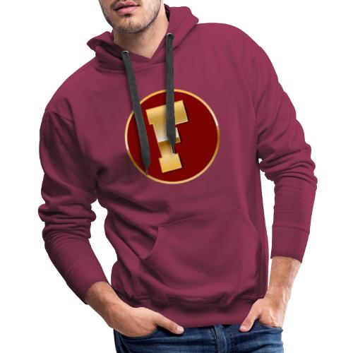 Letter F – Capital Varsity Alphabet Monogram - Men's Premium Hoodie