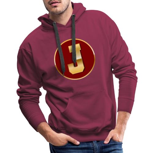 Letter J – Capital Varsity Alphabet Monogram - Men's Premium Hoodie