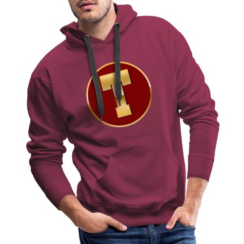 Letter T – Capital Varsity Alphabet Monogram - Men's Premium Hoodie