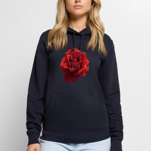Rose: Crimson Dew Bloom - Men's Premium Hoodie
