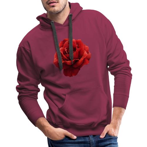 Rose: Crimson Dew Bloom - Men's Premium Hoodie