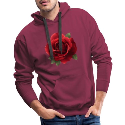 Rose: Crimson Bloom Elegance - Men's Premium Hoodie