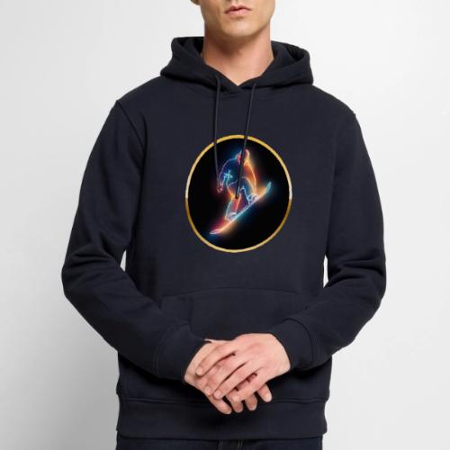 Golden Neon Snowboard - Men's Premium Hoodie