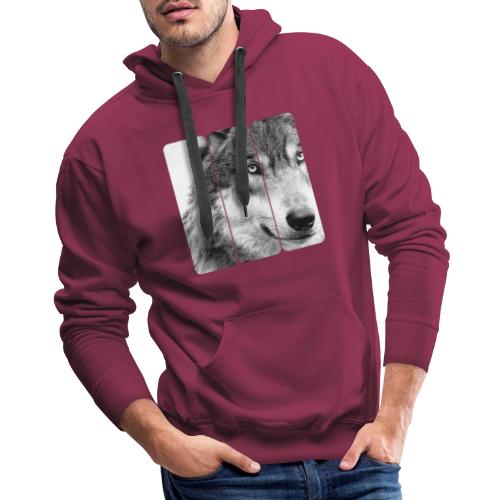 Wolf Face Triptych: Silent Alpha - Men's Premium Hoodie