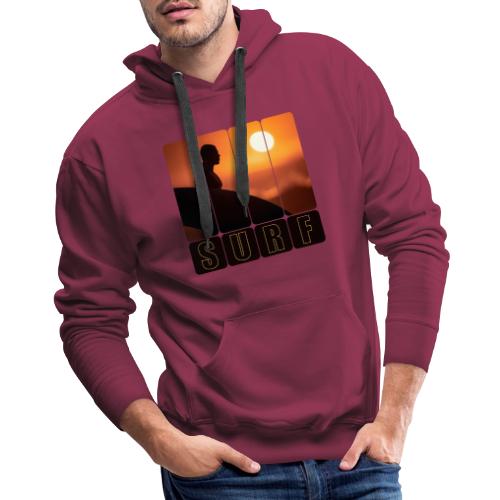 Surfing: Sunset Surf Panels - Men's Premium Hoodie