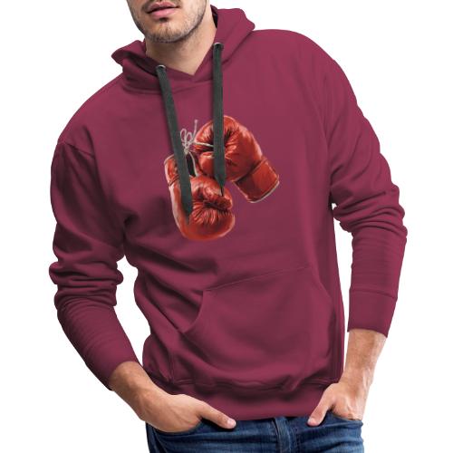 Boxing: Hanging Gloves Icon - Men's Premium Hoodie