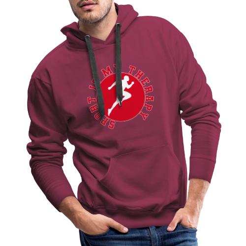 Sport Is My Therapy – Running Motivation Badge - Men's Premium Hoodie