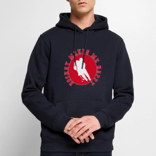Hockey Makes Me Happy – Ice Hockey Fan Emblem - Men's Premium Hoodie