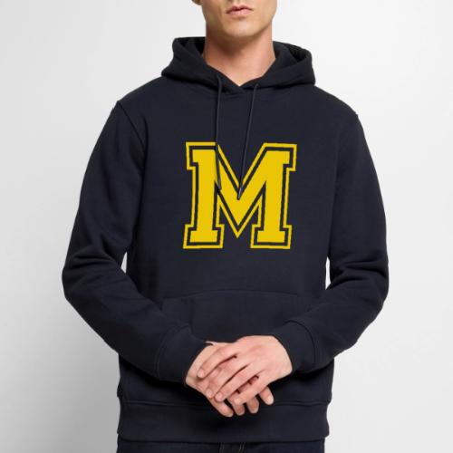 Letter M – Capital Athletic Alphabet Monogram - Men's Premium Hoodie