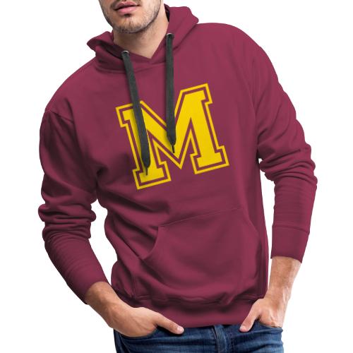 Letter M – Capital Athletic Alphabet Monogram - Men's Premium Hoodie