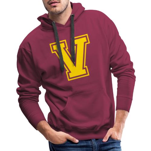 Letter V – Capital Athletic Alphabet Monogram - Men's Premium Hoodie