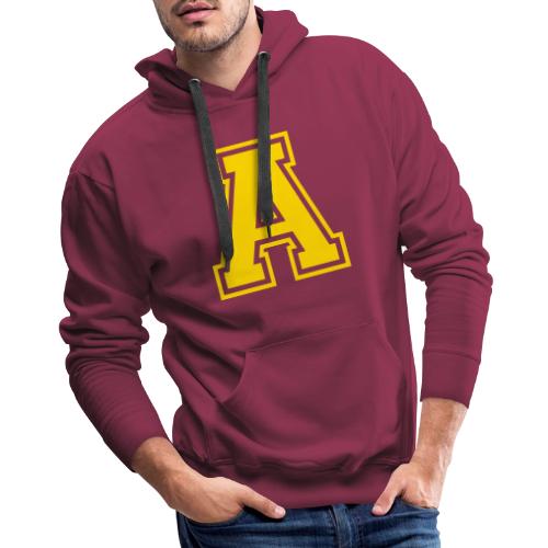 Letter A – Capital Athletic Alphabet Monogram - Men's Premium Hoodie