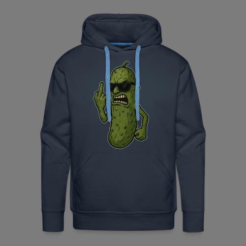 Angry Pickle Flipping the Bird - Men's Premium Hoodie