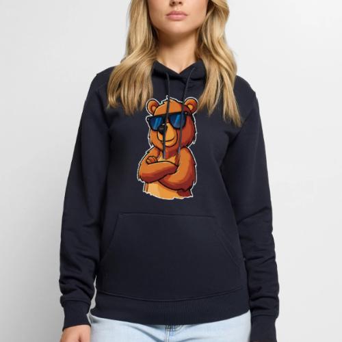 Cool Bear Sunglasses Cartoon Design - Men's Premium Hoodie