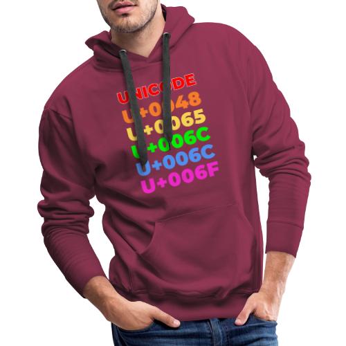 Hello, in unicode - Men's Premium Hoodie