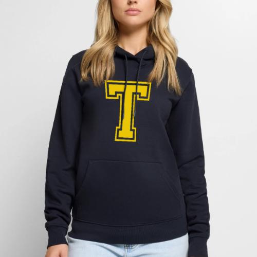 Letter T – Capital Athletic Alphabet Monogram - Men's Premium Hoodie