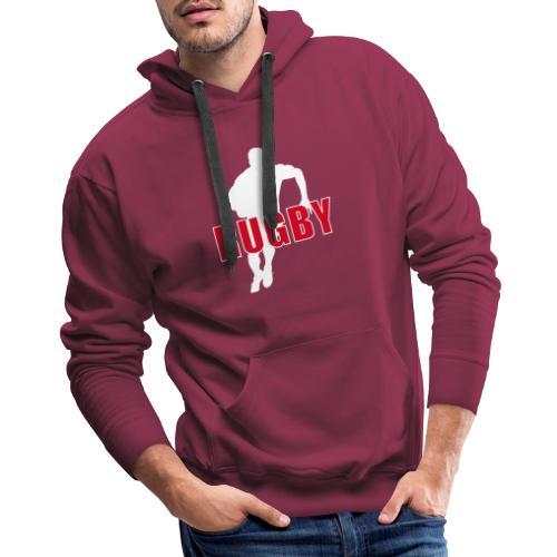 Bold Rugby Action Silhouette - Men's Premium Hoodie