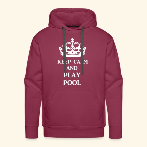 keep calm play pool wht - Men's Premium Hoodie