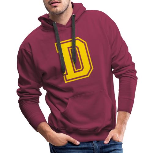 Letter D – Capital Athletic Alphabet Monogram - Men's Premium Hoodie