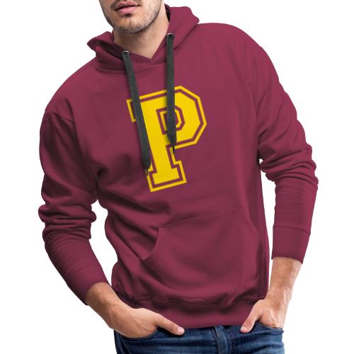 Letter P – Capital Athletic Alphabet Monogram - Men's Premium Hoodie