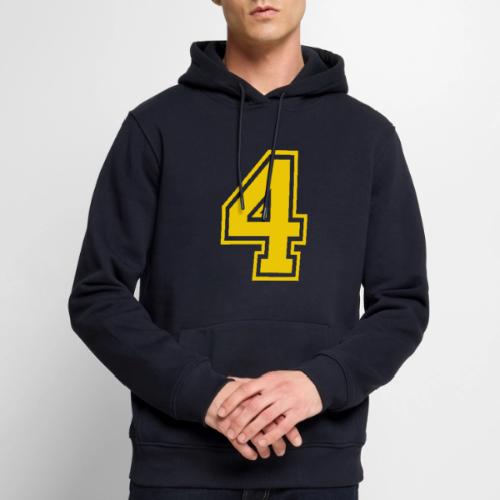 Number 4 in a classic athletic collegiate font - Men's Premium Hoodie