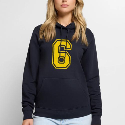 Number 6 in a classic athletic collegiate font - Men's Premium Hoodie