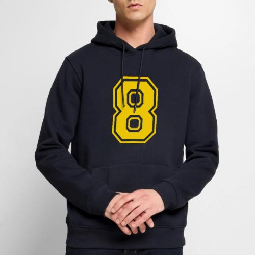 Number 8 in a classic athletic collegiate font - Men's Premium Hoodie