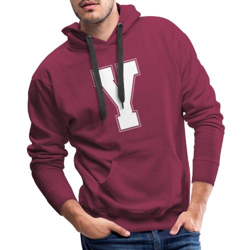 White Letter Y – Varsity Alphabet Monogram - Men's Premium Hoodie