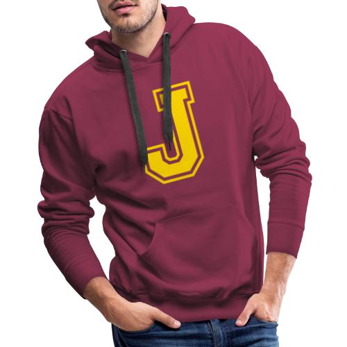Letter J – Capital Athletic Alphabet Monogram - Men's Premium Hoodie