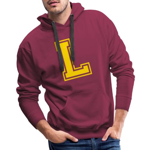 Letter L – Capital Athletic Alphabet Monogram - Men's Premium Hoodie