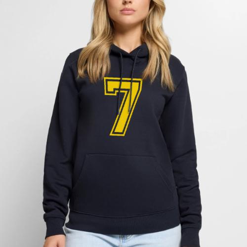 Number 7 in a classic athletic collegiate font - Men's Premium Hoodie