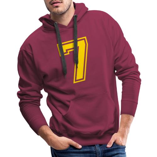Number 7 in a classic athletic collegiate font - Men's Premium Hoodie