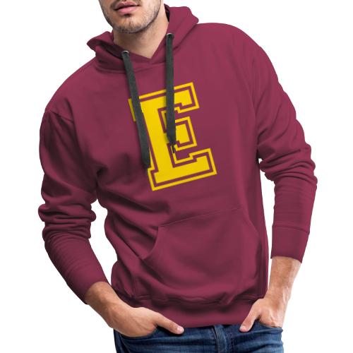 Letter E – Capital Athletic Alphabet Monogram - Men's Premium Hoodie